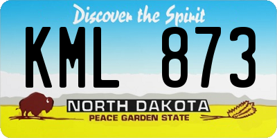 ND license plate KML873
