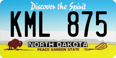 ND license plate KML875