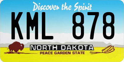 ND license plate KML878