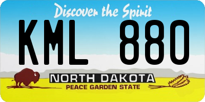 ND license plate KML880