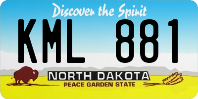 ND license plate KML881