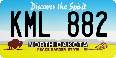 ND license plate KML882