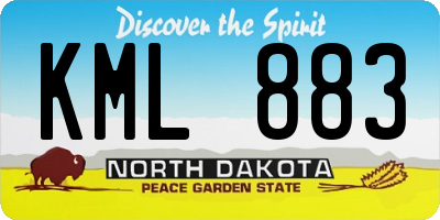ND license plate KML883