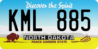 ND license plate KML885