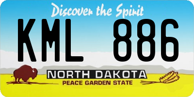 ND license plate KML886