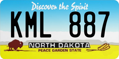 ND license plate KML887