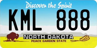 ND license plate KML888