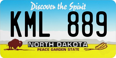 ND license plate KML889