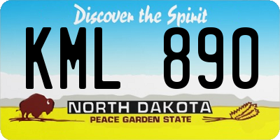ND license plate KML890