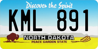 ND license plate KML891