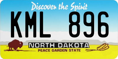 ND license plate KML896