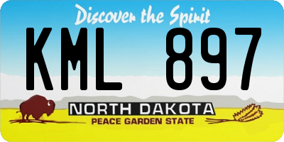 ND license plate KML897