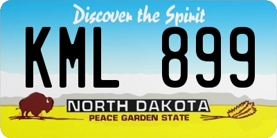 ND license plate KML899