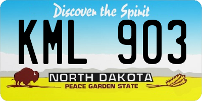 ND license plate KML903
