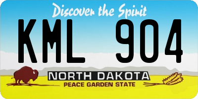 ND license plate KML904