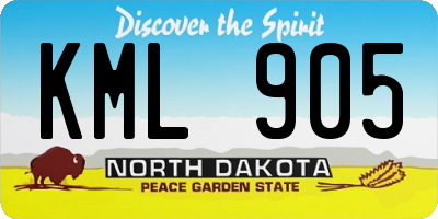 ND license plate KML905