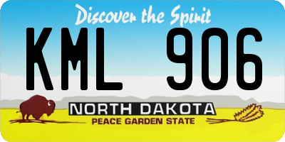 ND license plate KML906