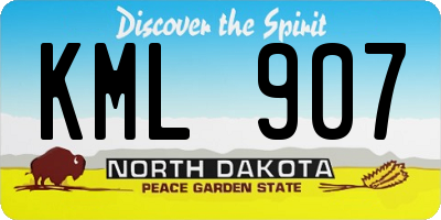ND license plate KML907