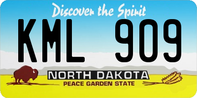ND license plate KML909