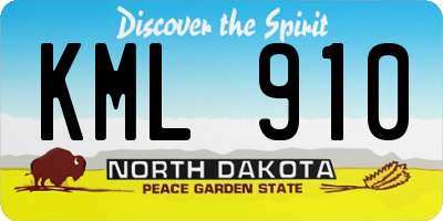 ND license plate KML910