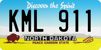 ND license plate KML911
