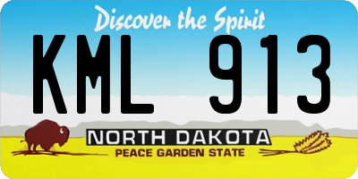 ND license plate KML913