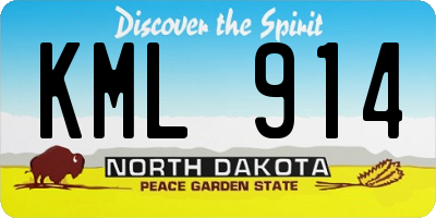 ND license plate KML914