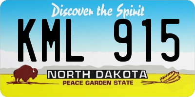 ND license plate KML915