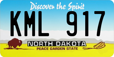 ND license plate KML917