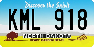 ND license plate KML918
