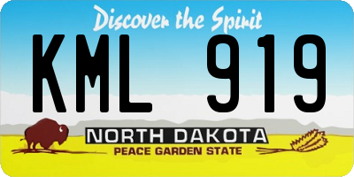 ND license plate KML919