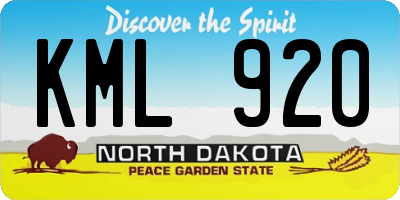 ND license plate KML920
