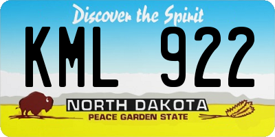 ND license plate KML922