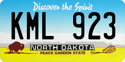 ND license plate KML923