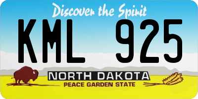 ND license plate KML925