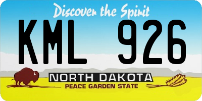 ND license plate KML926