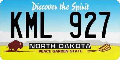 ND license plate KML927