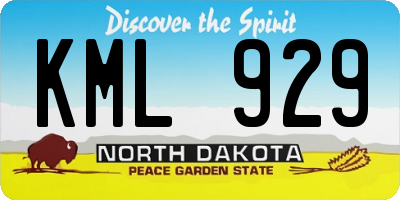 ND license plate KML929
