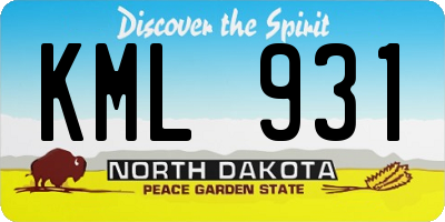 ND license plate KML931