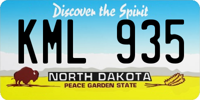 ND license plate KML935