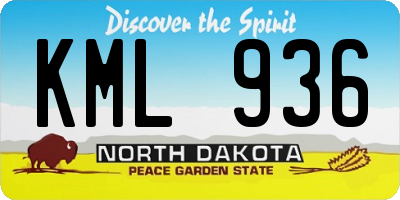 ND license plate KML936