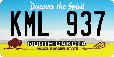 ND license plate KML937
