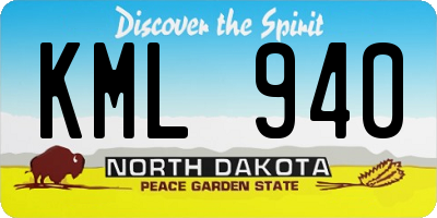 ND license plate KML940