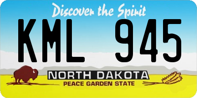 ND license plate KML945