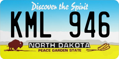 ND license plate KML946