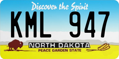 ND license plate KML947