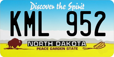 ND license plate KML952