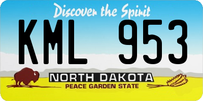 ND license plate KML953