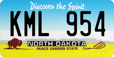 ND license plate KML954