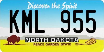 ND license plate KML955